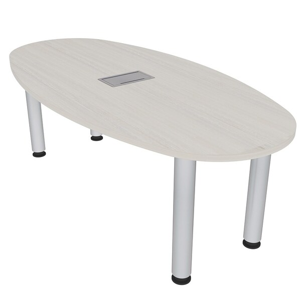 33.5 in W, 69.5 in L, 29 in H, Engineered Wood Top, Ivory